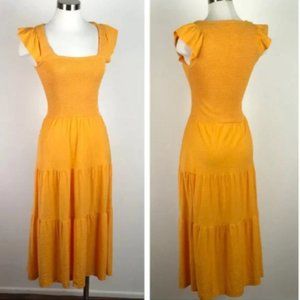 NATION boutique brand size large tiered cotton dress mango orange
